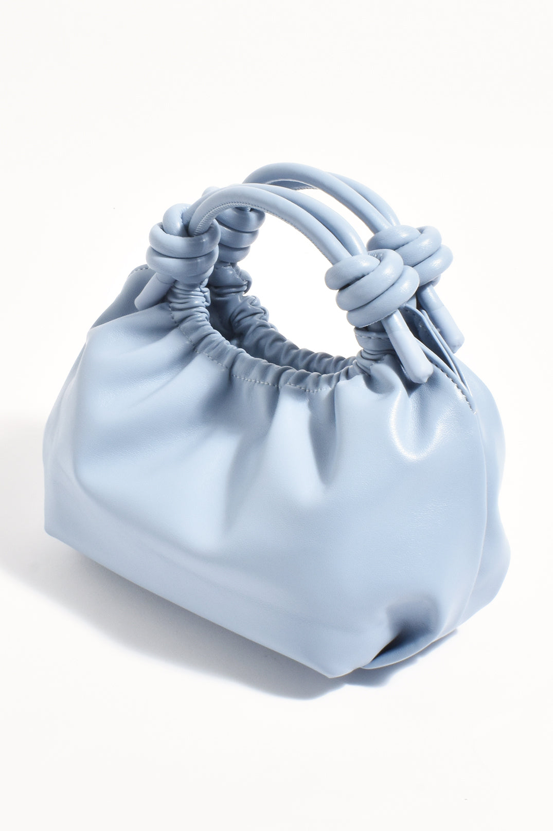 ADORNE KNOTTED HANDLE SLOUCHY HANDBAG - BLUE