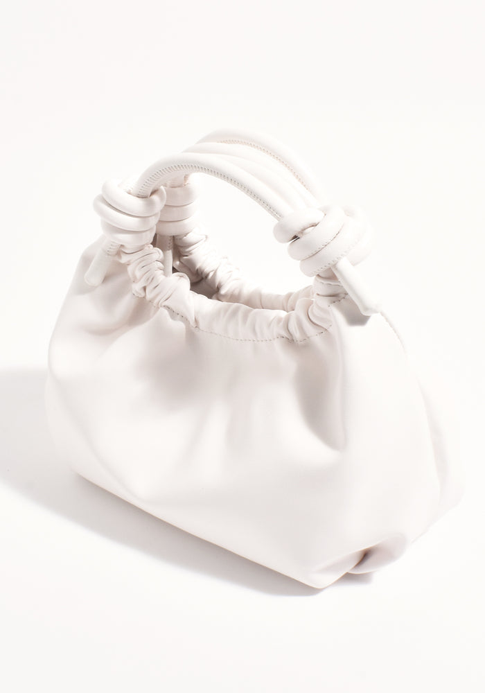 ADORNE KNOTTED HANDLE SLOUCHY HANDBAG - PEAR