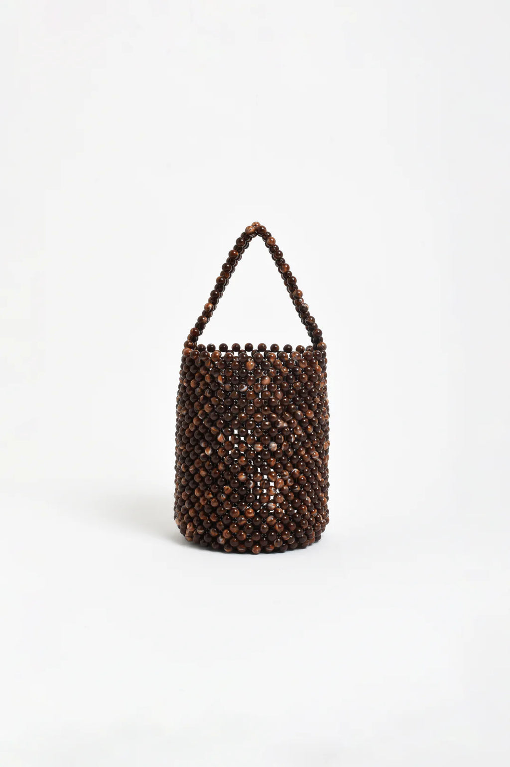 ADORNE MARBLE BEAD MINI BAG - CHOCOLATE