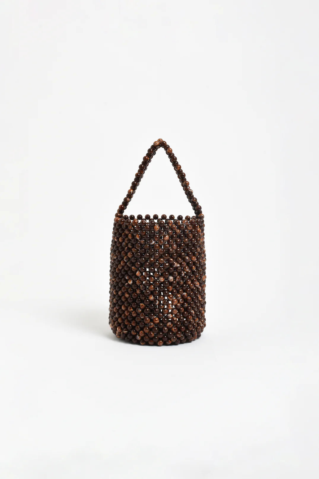 ADORNE MARBLE BEAD MINI BAG - CHOCOLATE