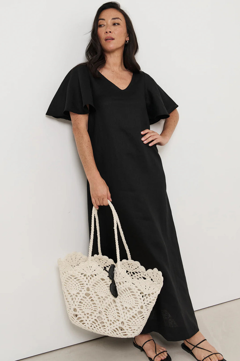 ADORNE PATTERNED WEAVE BASKET TOTE - IVORY