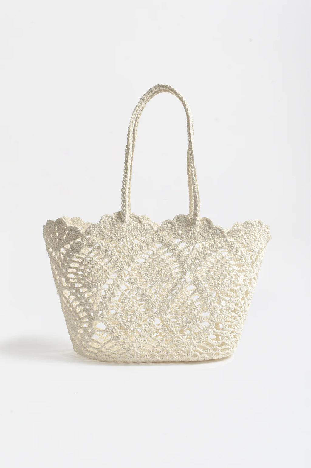 ADORNE PATTERNED WEAVE BASKET TOTE - IVORY