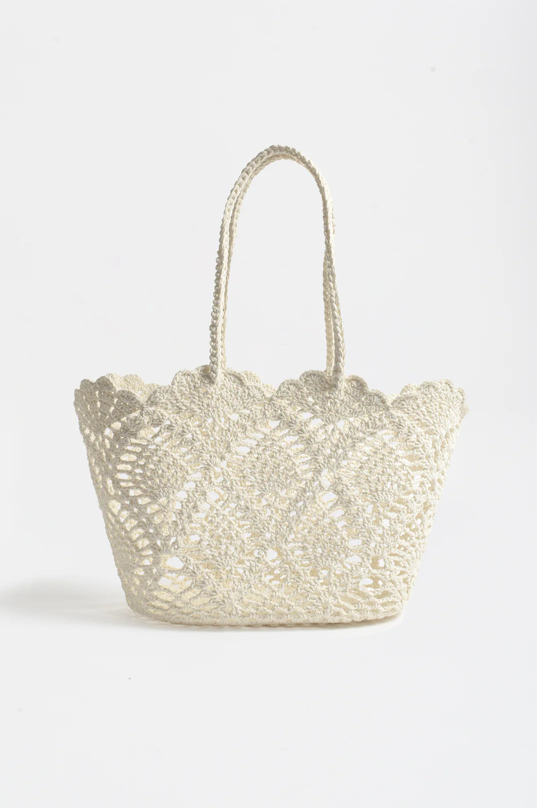 ADORNE PATTERNED WEAVE BASKET TOTE - IVORY