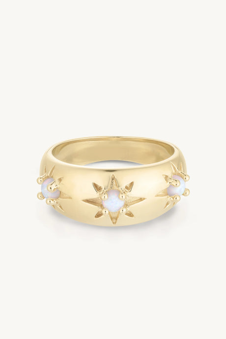 TONI MAY ALINA OPAL RING - GOLD