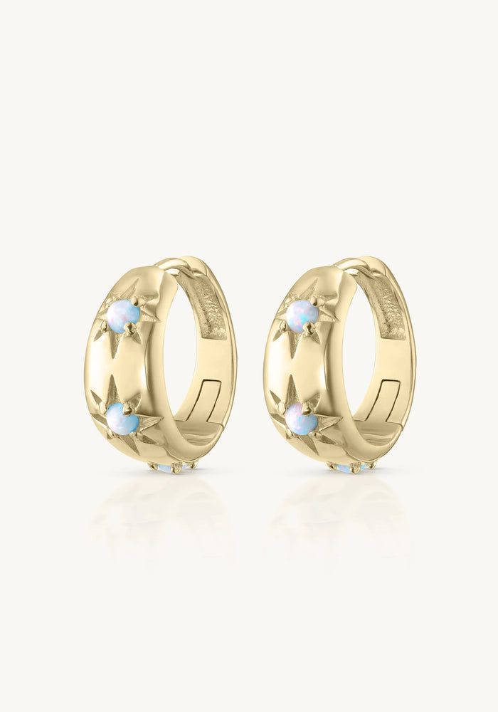 TONI MAY ALINA HOOPS - OPAL/GOLD