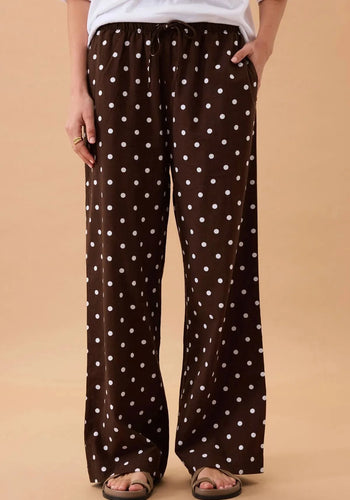 CERES LIFE RESORT PANT - CHOC POLKA DOT