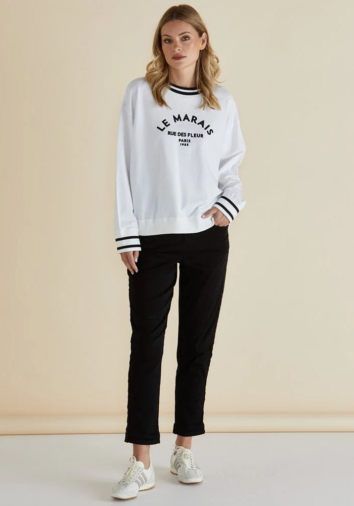 BETTY BASICS MARAIS SWEAT - WHITE
