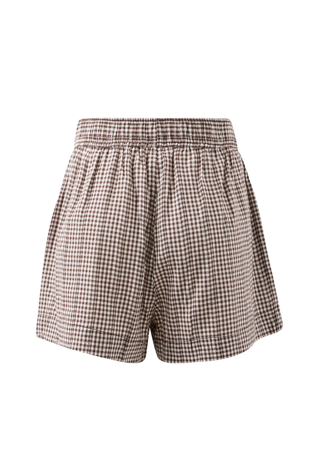 CERES LIFE MILA SHORTS - CHOC GINGHAM