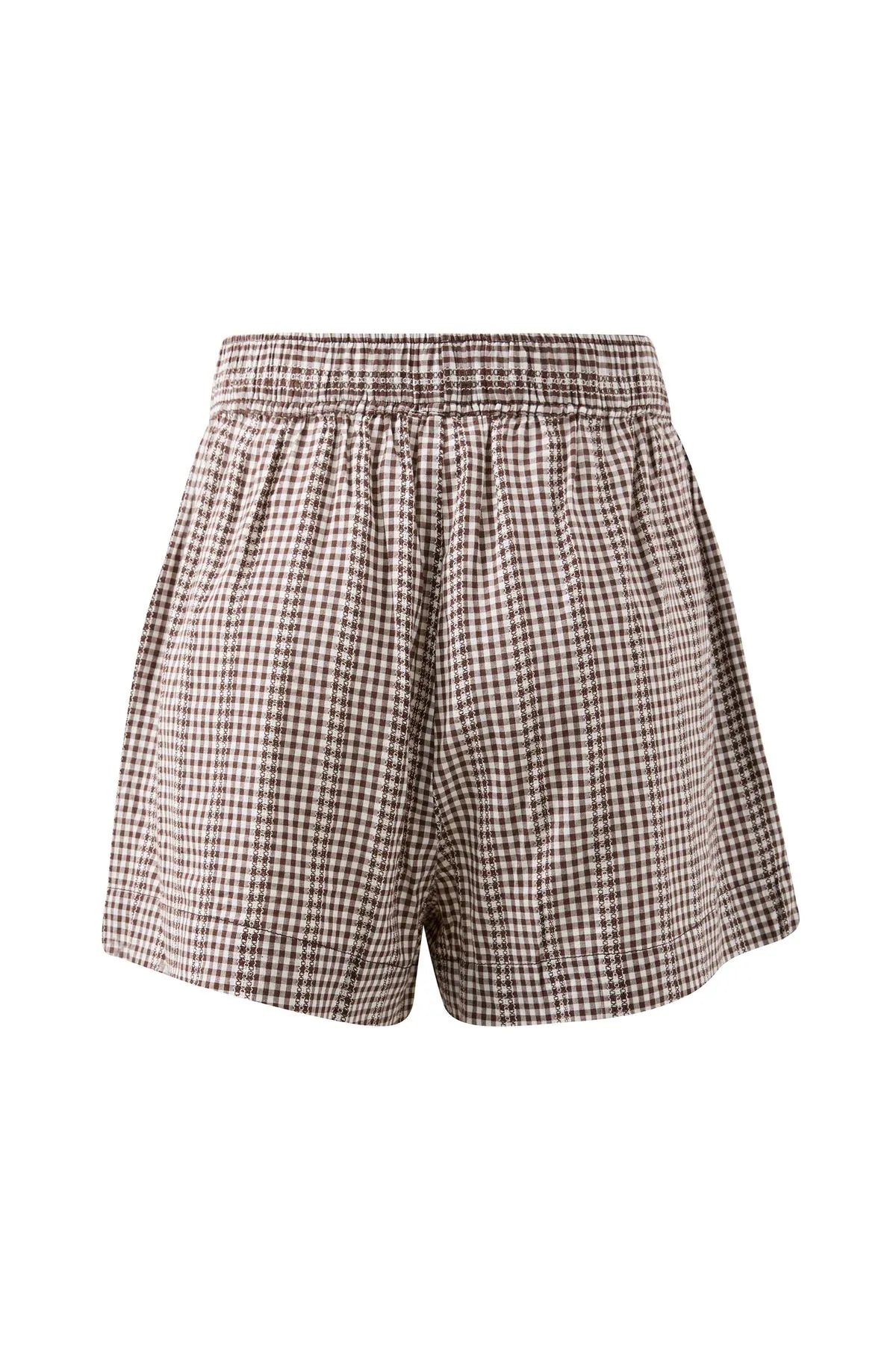 CERES LIFE MILA SHORTS - CHOC GINGHAM