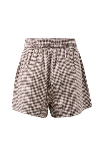CERES LIFE MILA SHORTS - CHOC GINGHAM