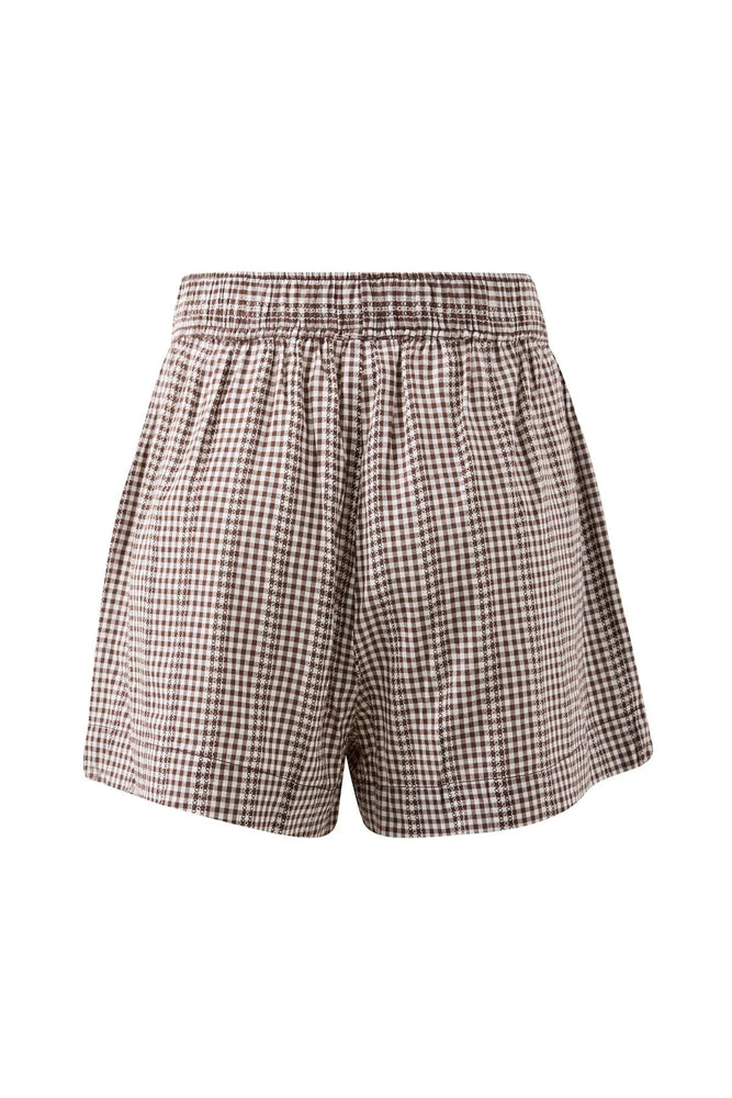 Load image into Gallery viewer, CERES LIFE MILA SHORTS - CHOC GINGHAM
