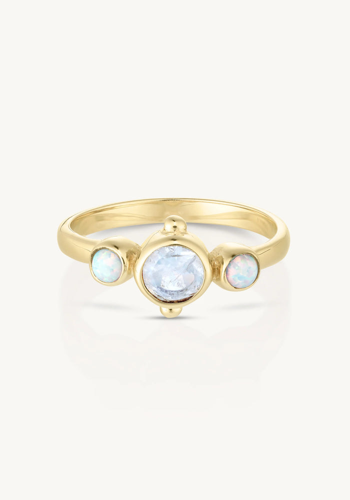 TONI MAY CORA MOONSTONE & OPAL RING - GOLD