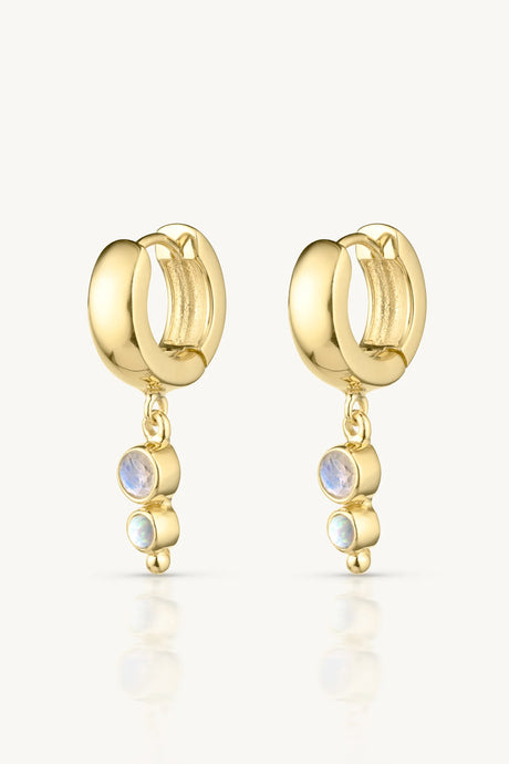 TONI MAY CORA OPAL MOONSTONE HUGGIES - GOLD