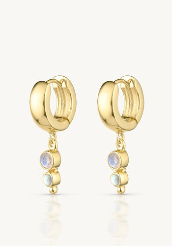 TONI MAY CORA OPAL MOONSTONE HUGGIES - GOLD