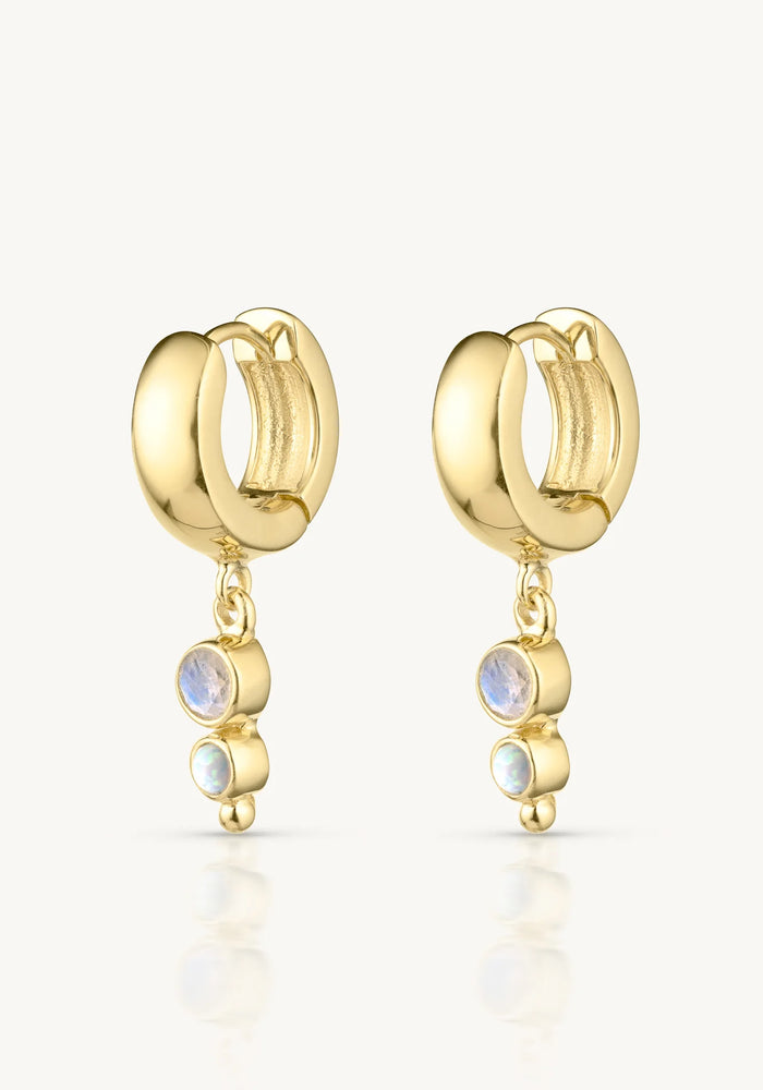 TONI MAY CORA OPAL MOONSTONE HUGGIES - GOLD