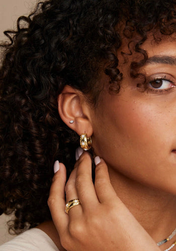TONI MAY ALINA HOOPS - OPAL/GOLD
