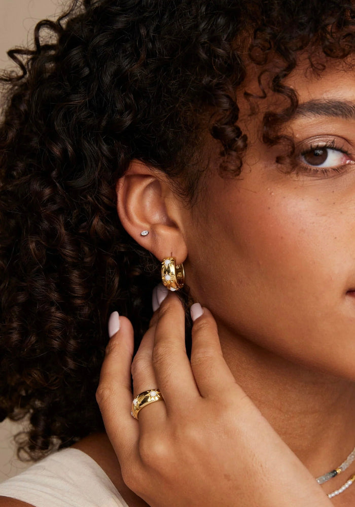 TONI MAY ALINA HOOPS - OPAL/GOLD
