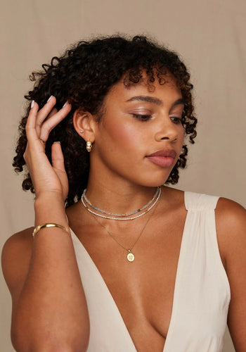 TONI MAY ALINA HOOPS - OPAL/GOLD