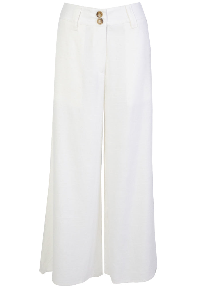 Load image into Gallery viewer, ISLA WIDE LEG LINEN PANT - WHITE