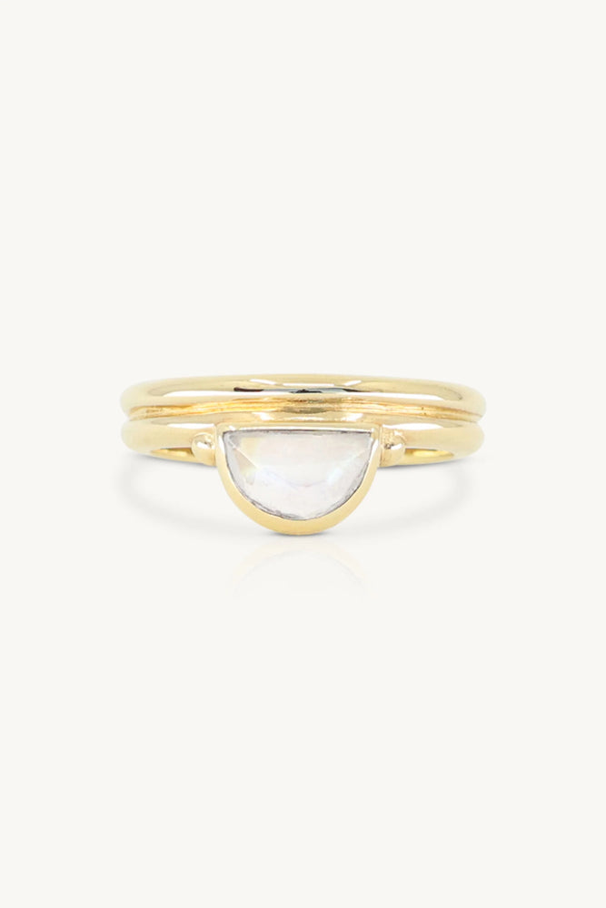 Load image into Gallery viewer, TONI MAY LUNE MOONSTONE STACKER - GOLD