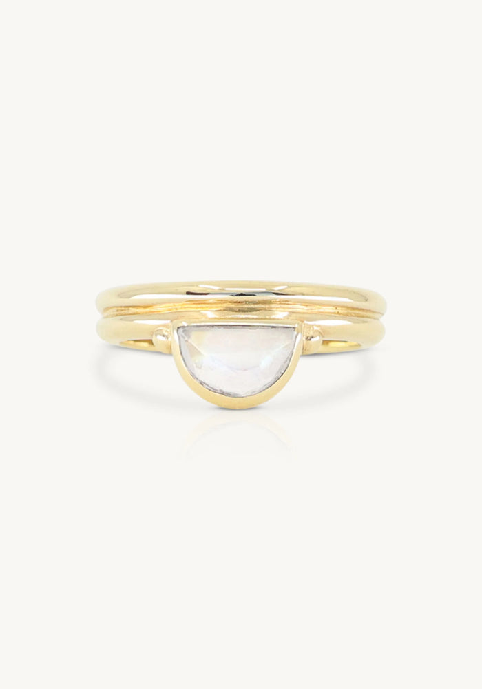 TONI MAY LUNE MOONSTONE STACKER - GOLD