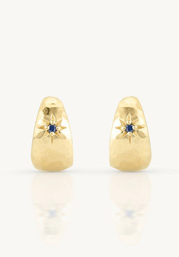 TONI MAY MIA BABY SAPPHIRE HOOPS - GOLD