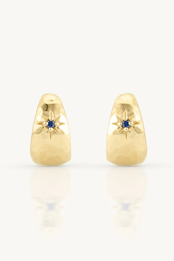 Load image into Gallery viewer, TONI MAY MIA BABY SAPPHIRE HOOPS - GOLD