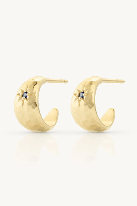 TONI MAY MIA BABY SAPPHIRE HOOPS - GOLD