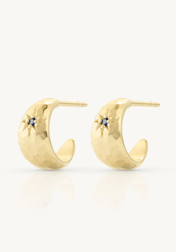 TONI MAY MIA BABY SAPPHIRE HOOPS - GOLD