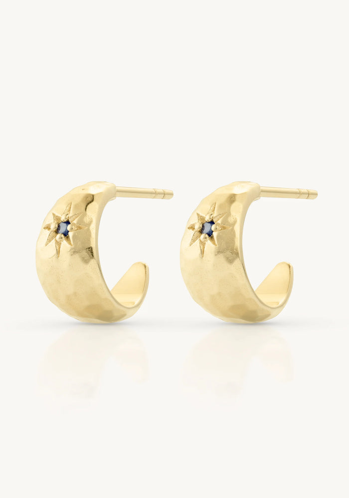 TONI MAY MIA BABY SAPPHIRE HOOPS - GOLD