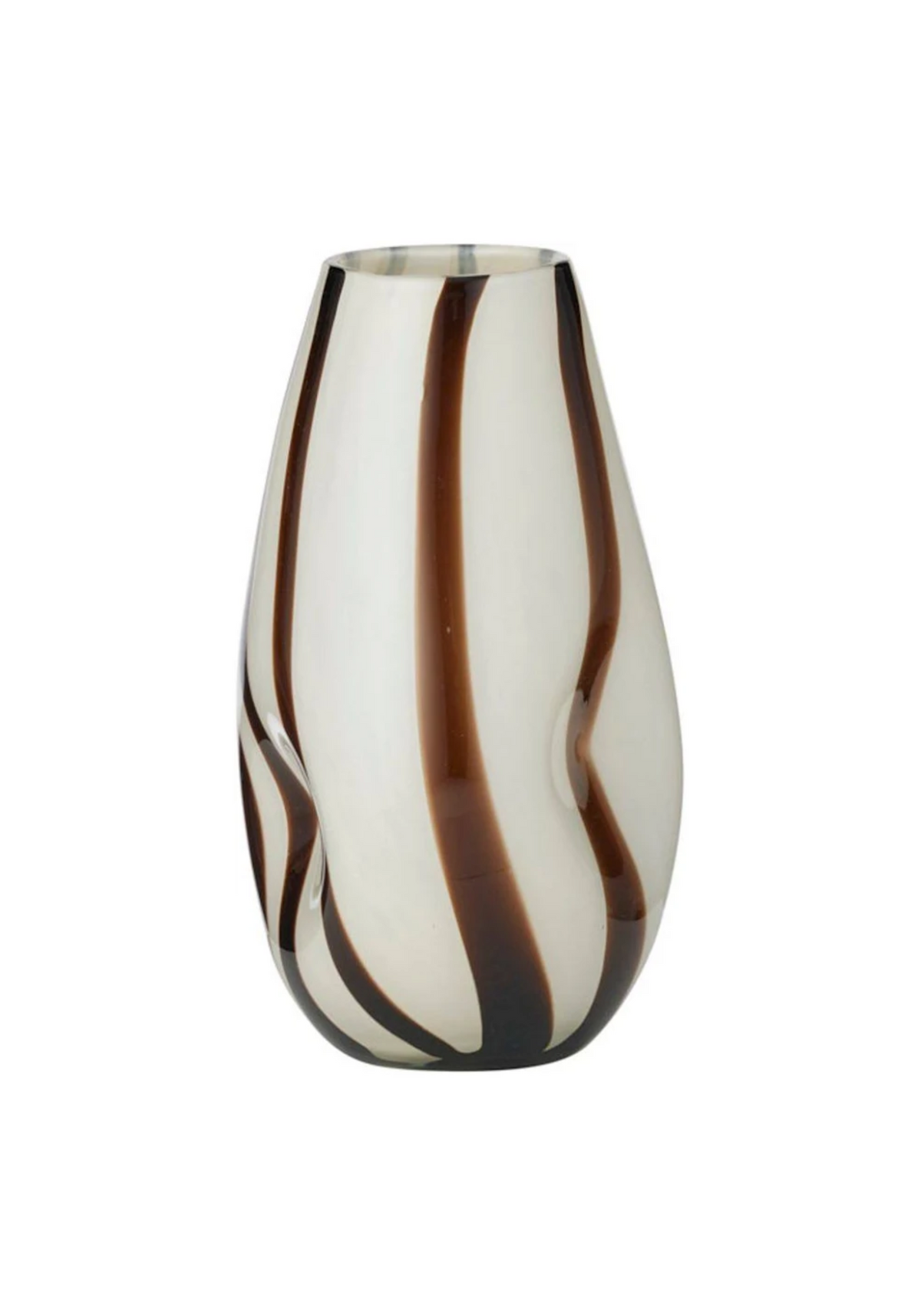 WENDY GLASS VASE - IVORY/COCOA