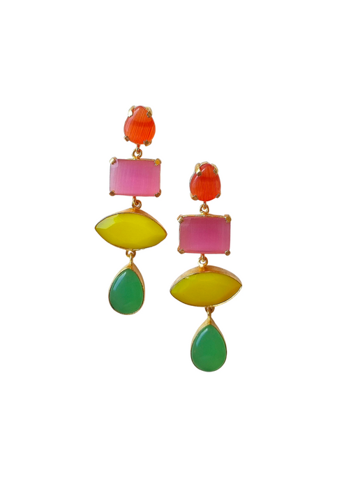 LILITH NATURAL STONE EARRING - MULTI