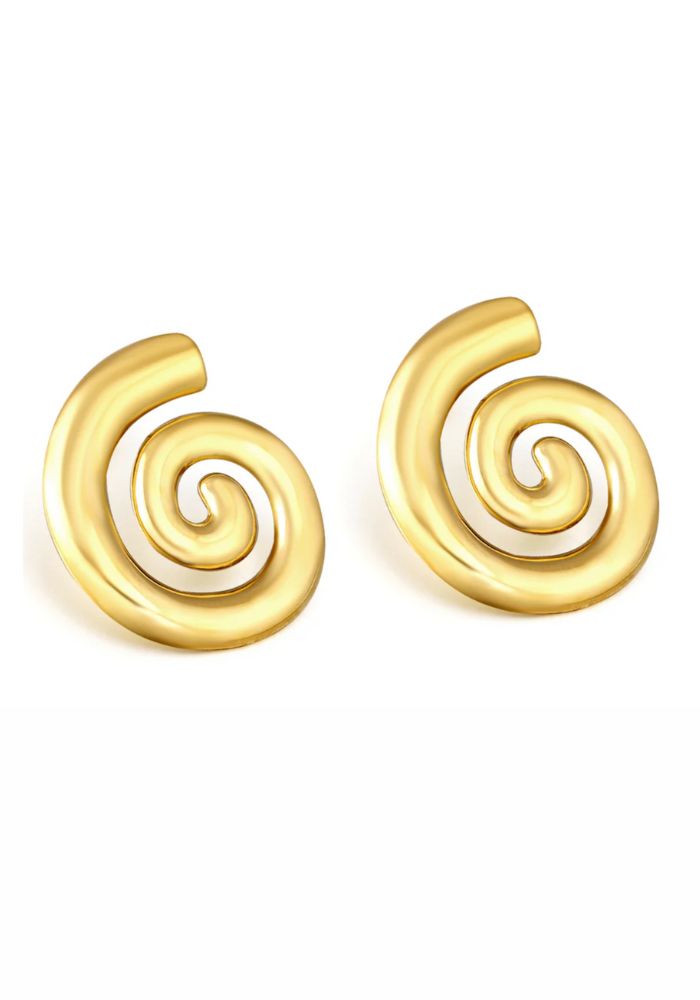 Load image into Gallery viewer, STATEMENT SWIRL STUD - GOLD