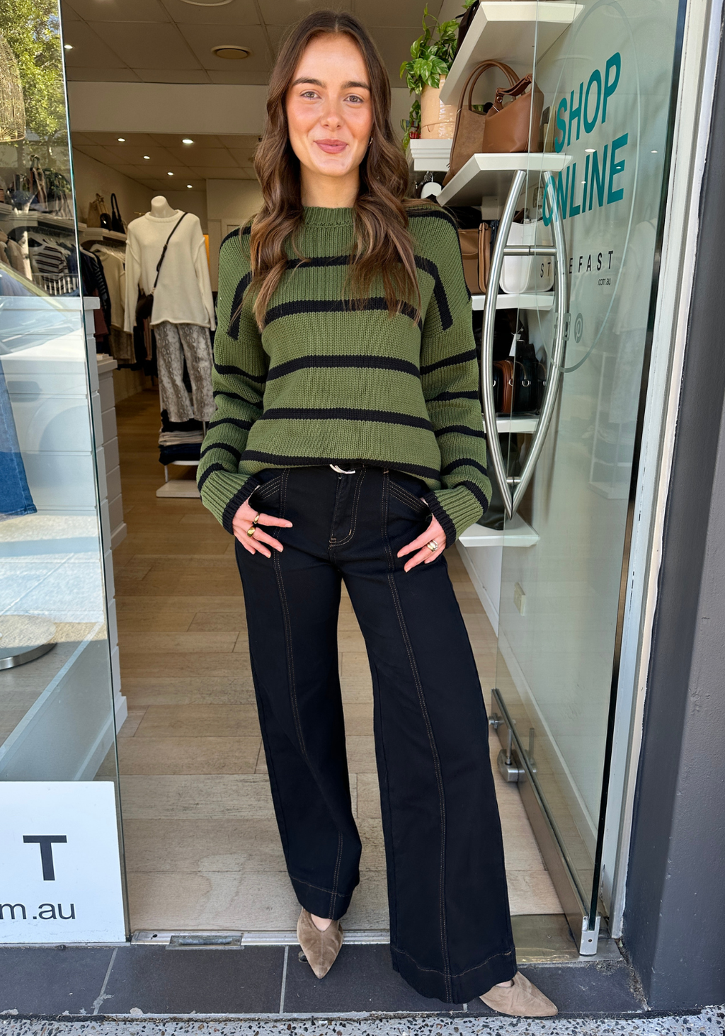 TYLER HIGH WAISTED WIDE LEG JEAN - BLACK