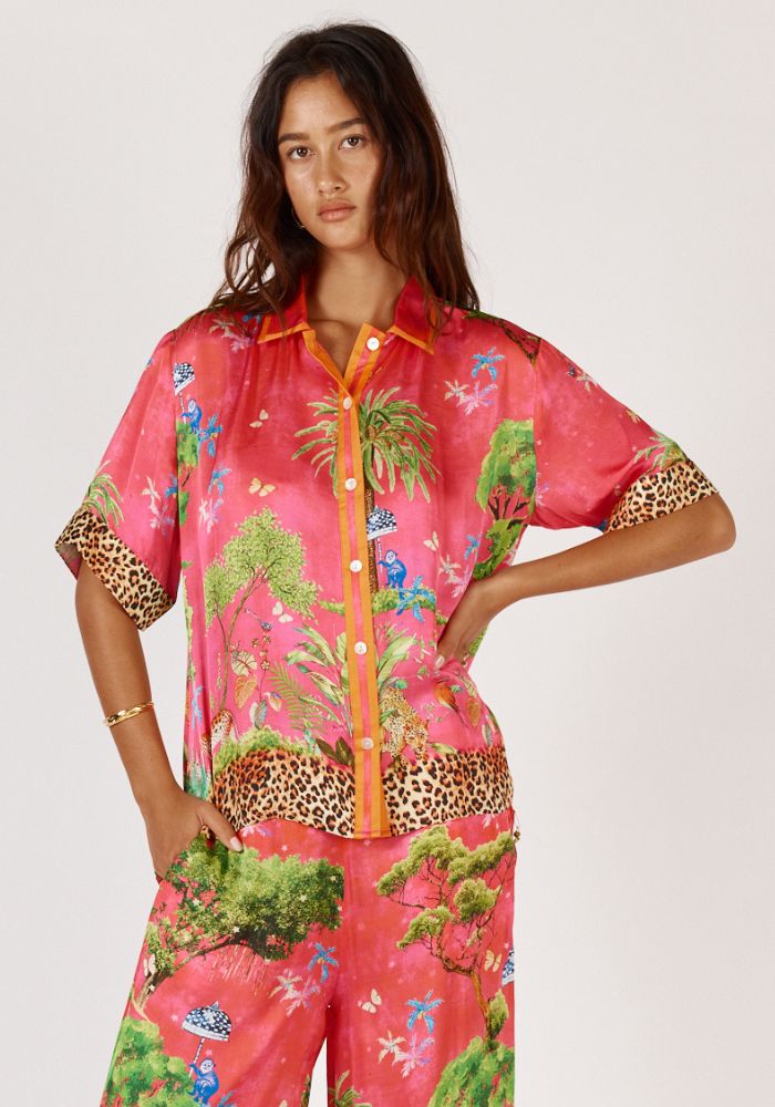 RUBYYAYA MATARAM SHIRT - CORAL
