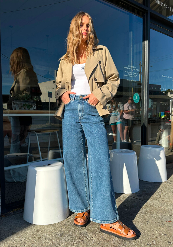 CERES LIFE EVIE WIDE LEG JEAN - FRESH INDIGO