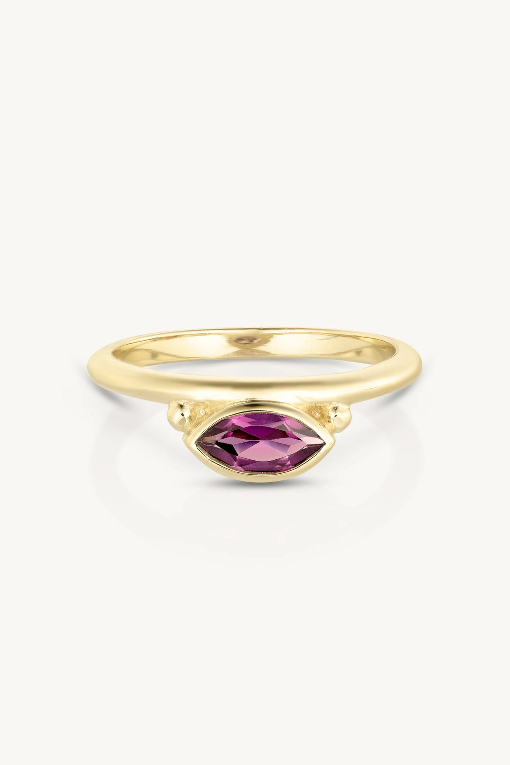 TONI MAY NYRA GOLD STACKER - MARQUISE RHODOLITE
