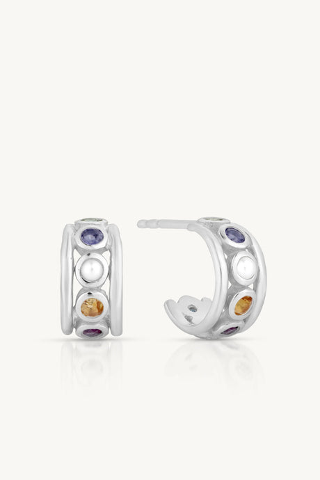 TONI MAY OLYMPIA MULTI HOOPS - SILVER