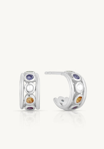 TONI MAY OLYMPIA MULTI HOOPS - SILVER