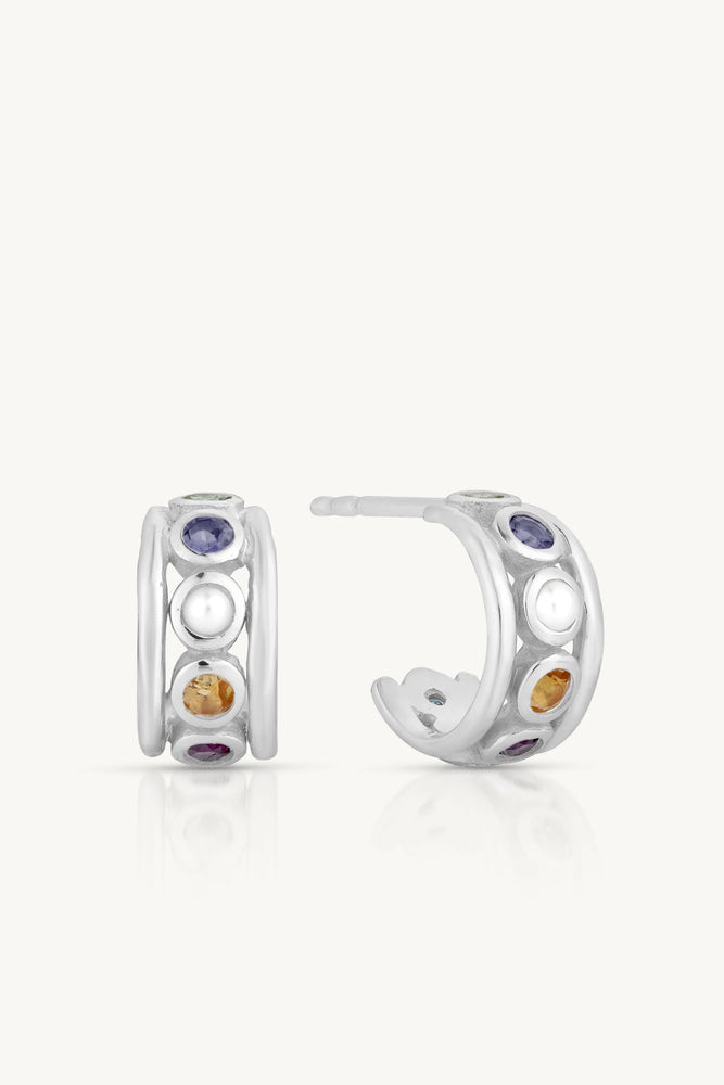 Load image into Gallery viewer, TONI MAY OLYMPIA MULTI HOOPS - SILVER
