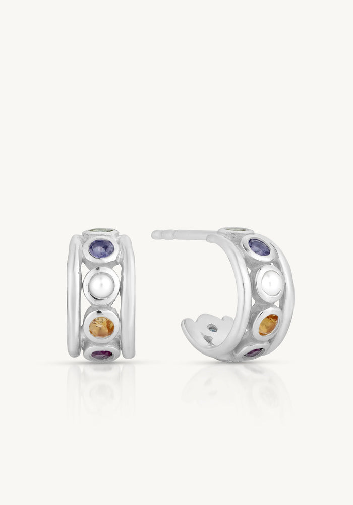 TONI MAY OLYMPIA MULTI HOOPS - SILVER