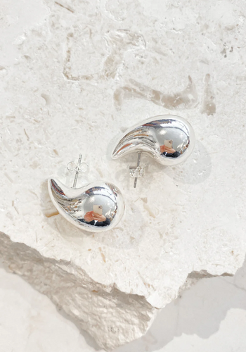 DROPLET STERLING SILVER PLATED EARRINGS