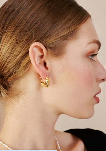 STATEMENT CHUNKY 18K GOLD PLATED EARRINGS