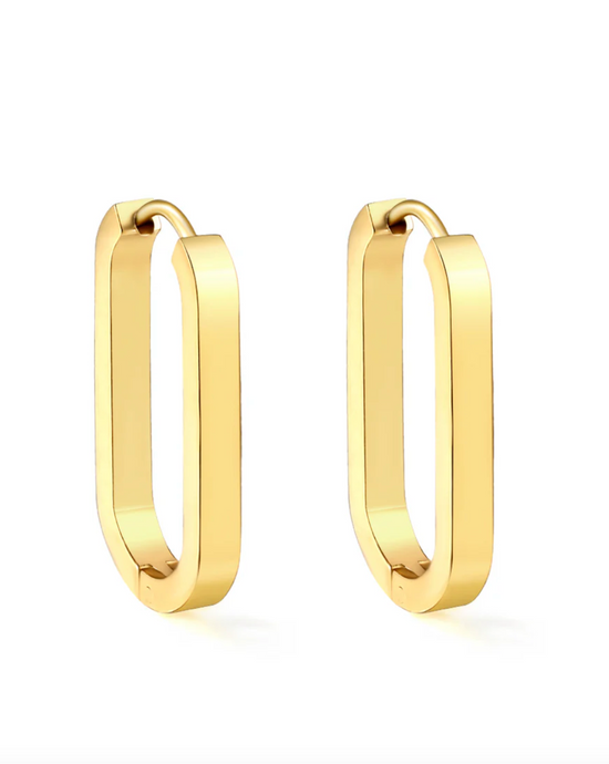 GOLD OVAL STATEMENT EARRING