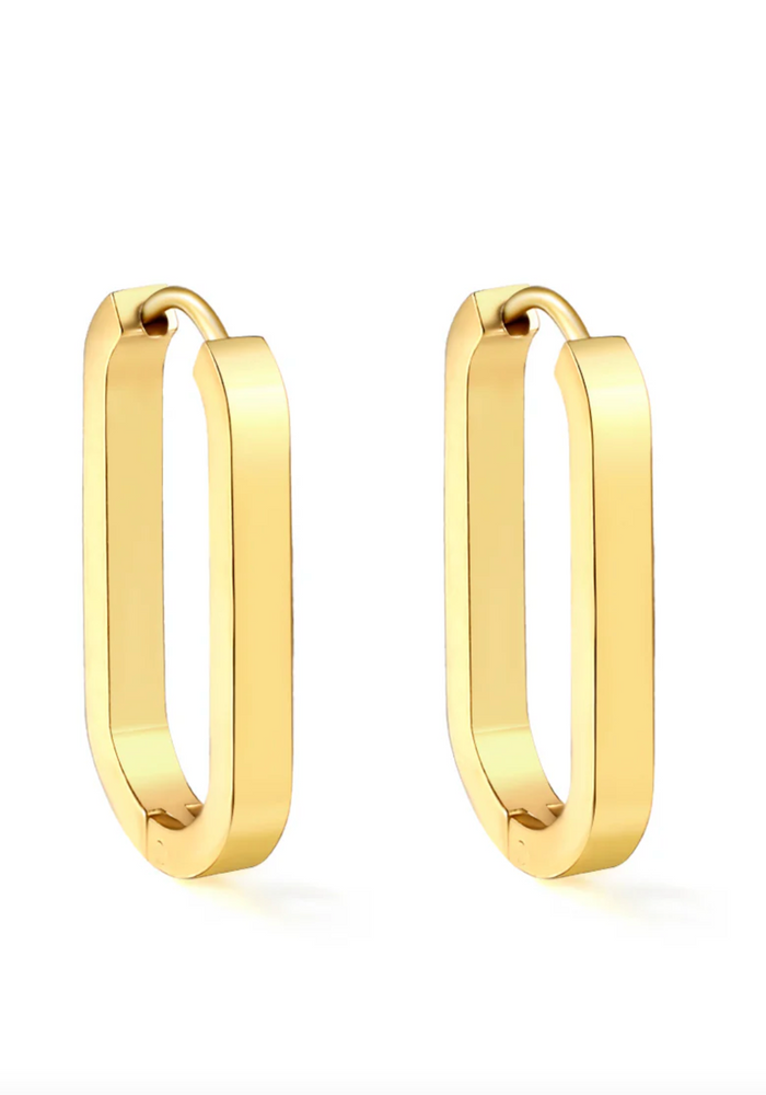 GOLD OVAL STATEMENT EARRING