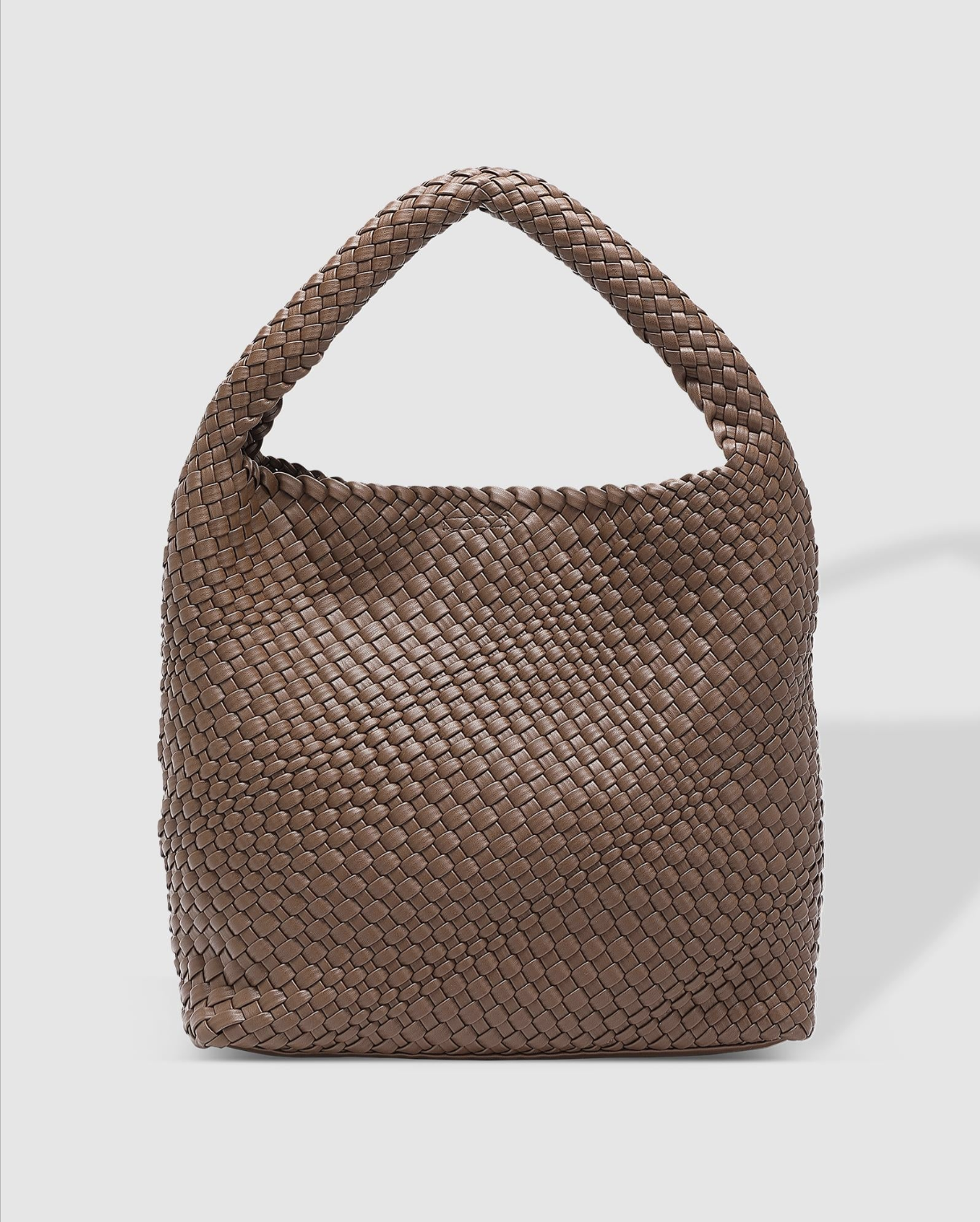 LOUENHIDE GABBY WOVEN SHOULDER BAG - CHOCOLATE