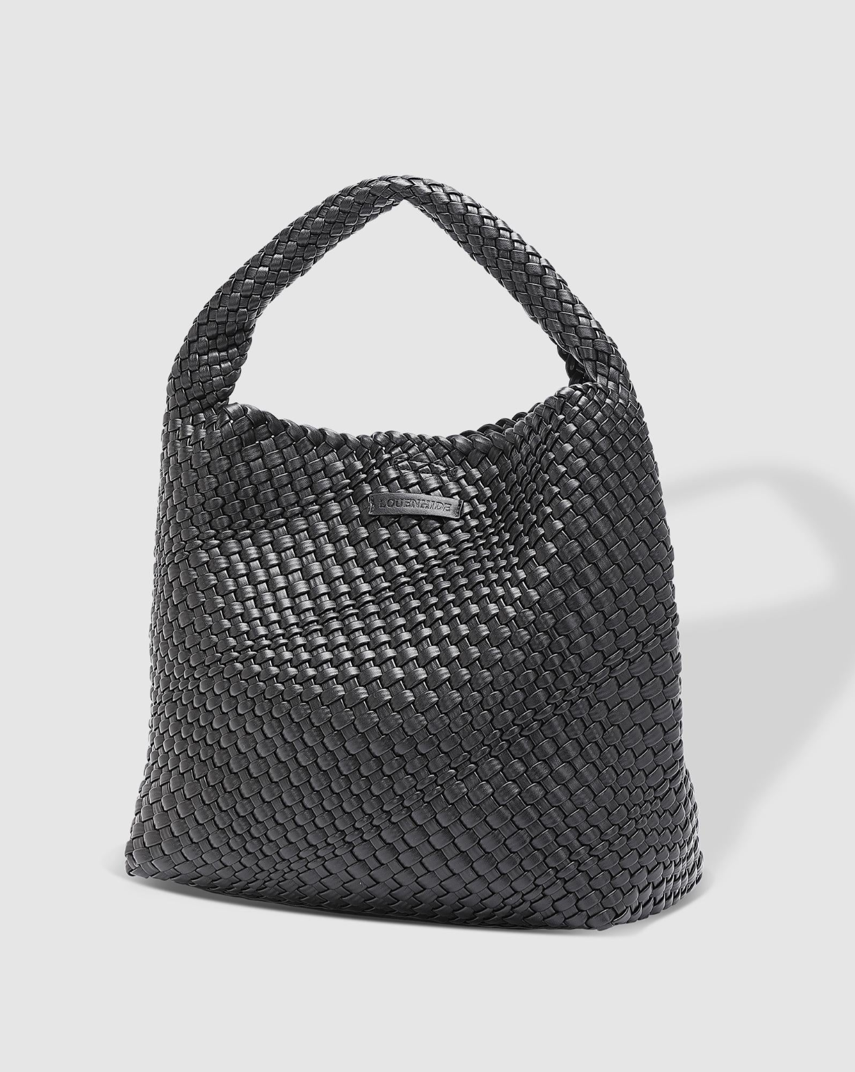 LOUENHIDE GABBY WOVEN SHOULDER BAG - BLACK