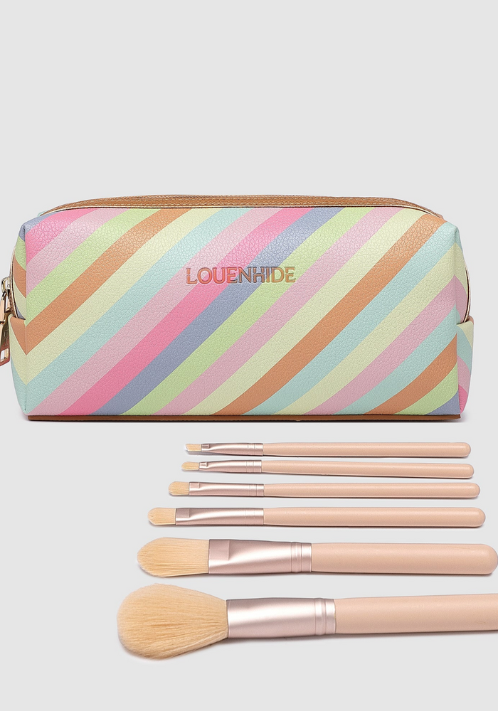 LOUENHIDE BRIANNA MAKEUP BAG - PASTEL STRIPE