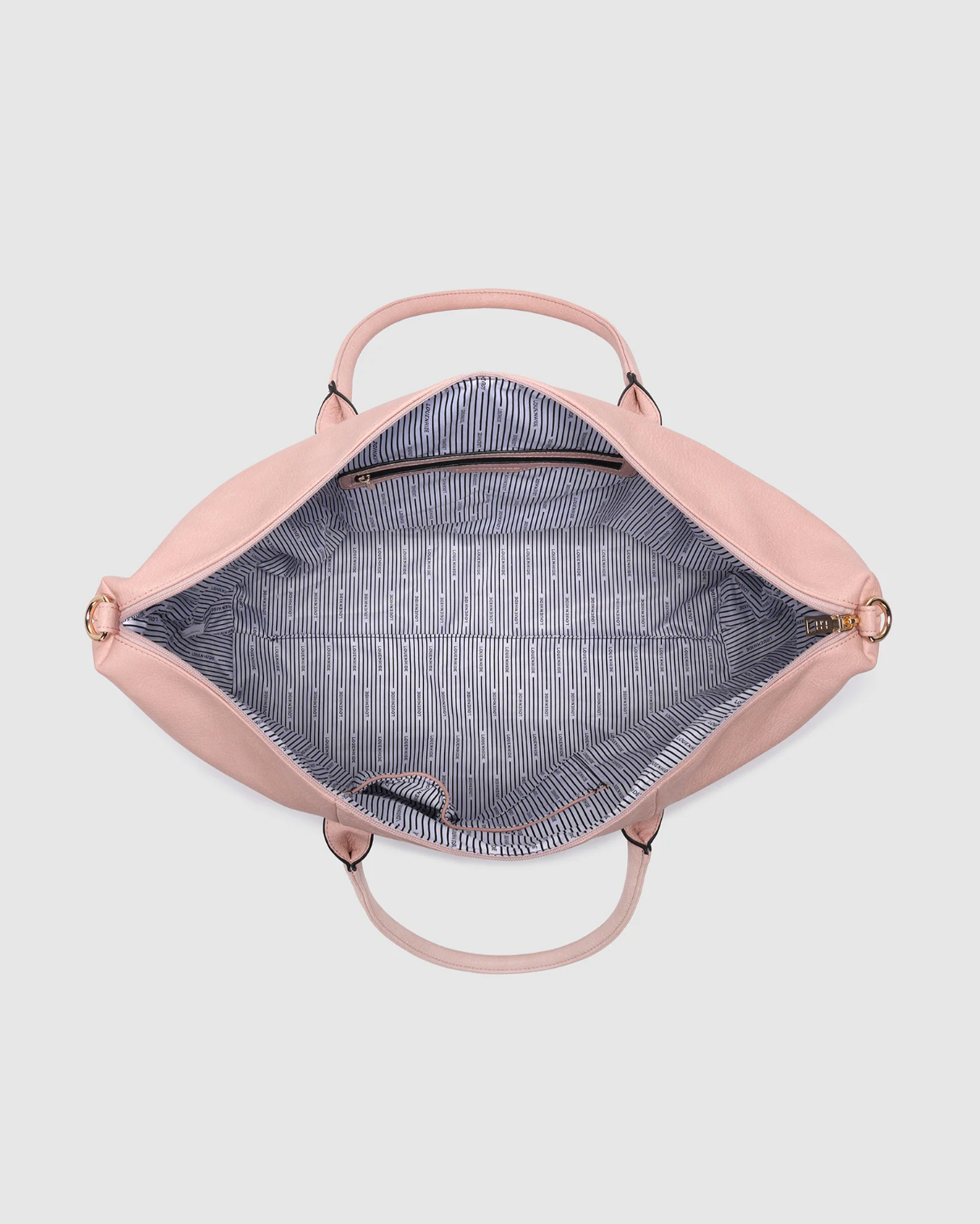LOUENHIDE ALEXIS STRIPE WEEKENDER TRAVEL BAG - BLUSH