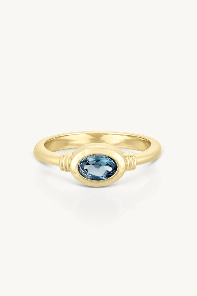 Load image into Gallery viewer, TONI MAY TILLY RING - TOPAZ/GOLD